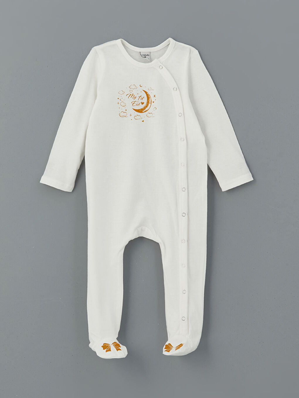 Crew Neck Printed Baby Girls' Jumpsuit