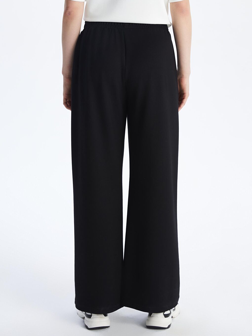 Siyah Beli Lastikli Kadın Spor Eşofman Altı-3