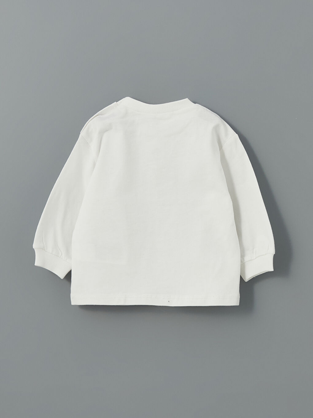 Ekru Bisiklet Yaka Baskılı Erkek Bebek Tişört-1