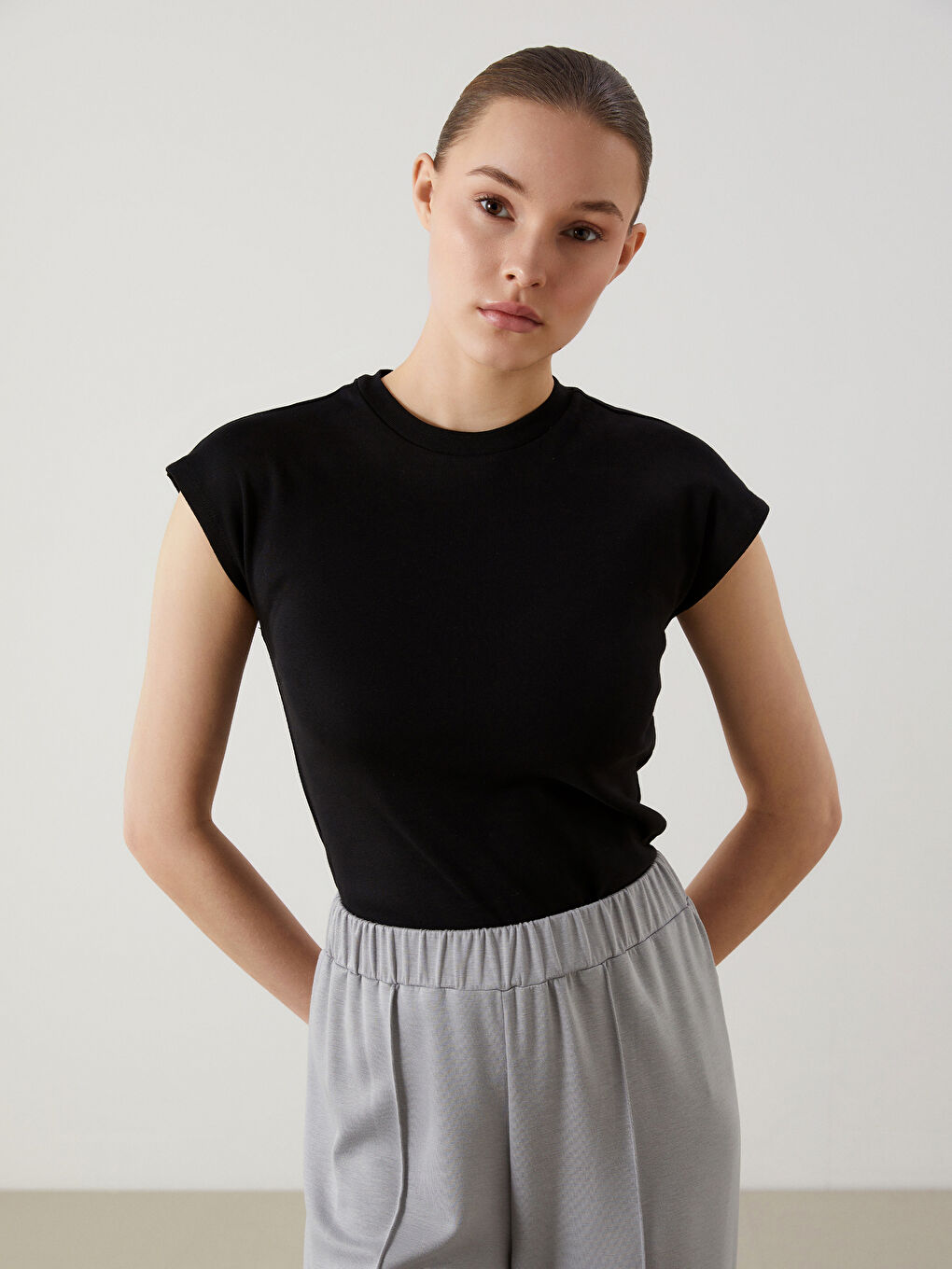 Crew Neck Women's Tunic -S5NA01Z8-CVL