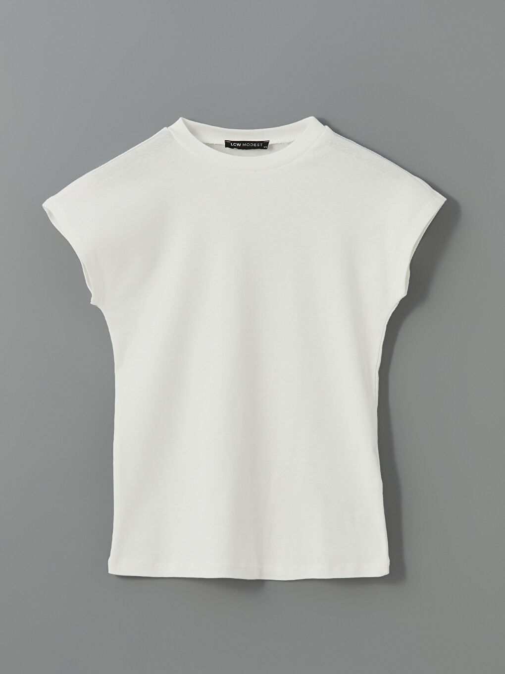 Beyaz Bisiklet Yaka Kadın Tunik-4