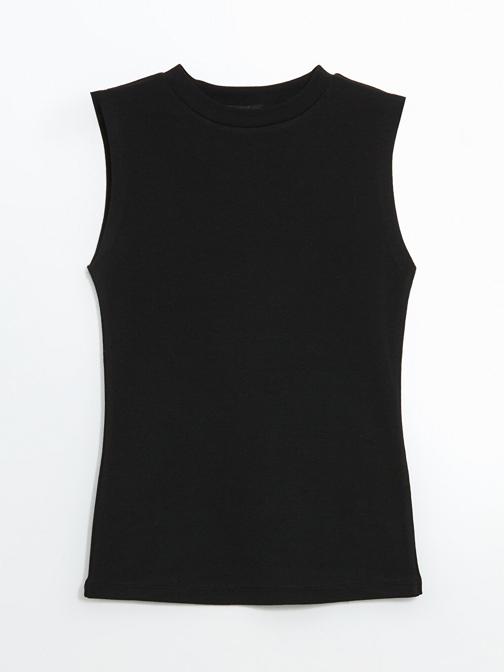 Siyah Bisiklet Yaka Kadın Atlet-4