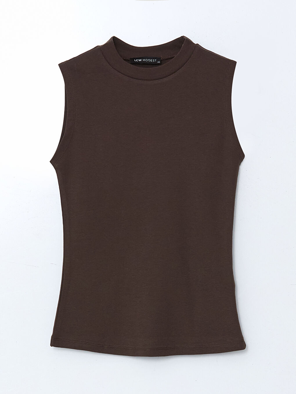 Kahverengi Bisiklet Yaka Kadın Atlet-4