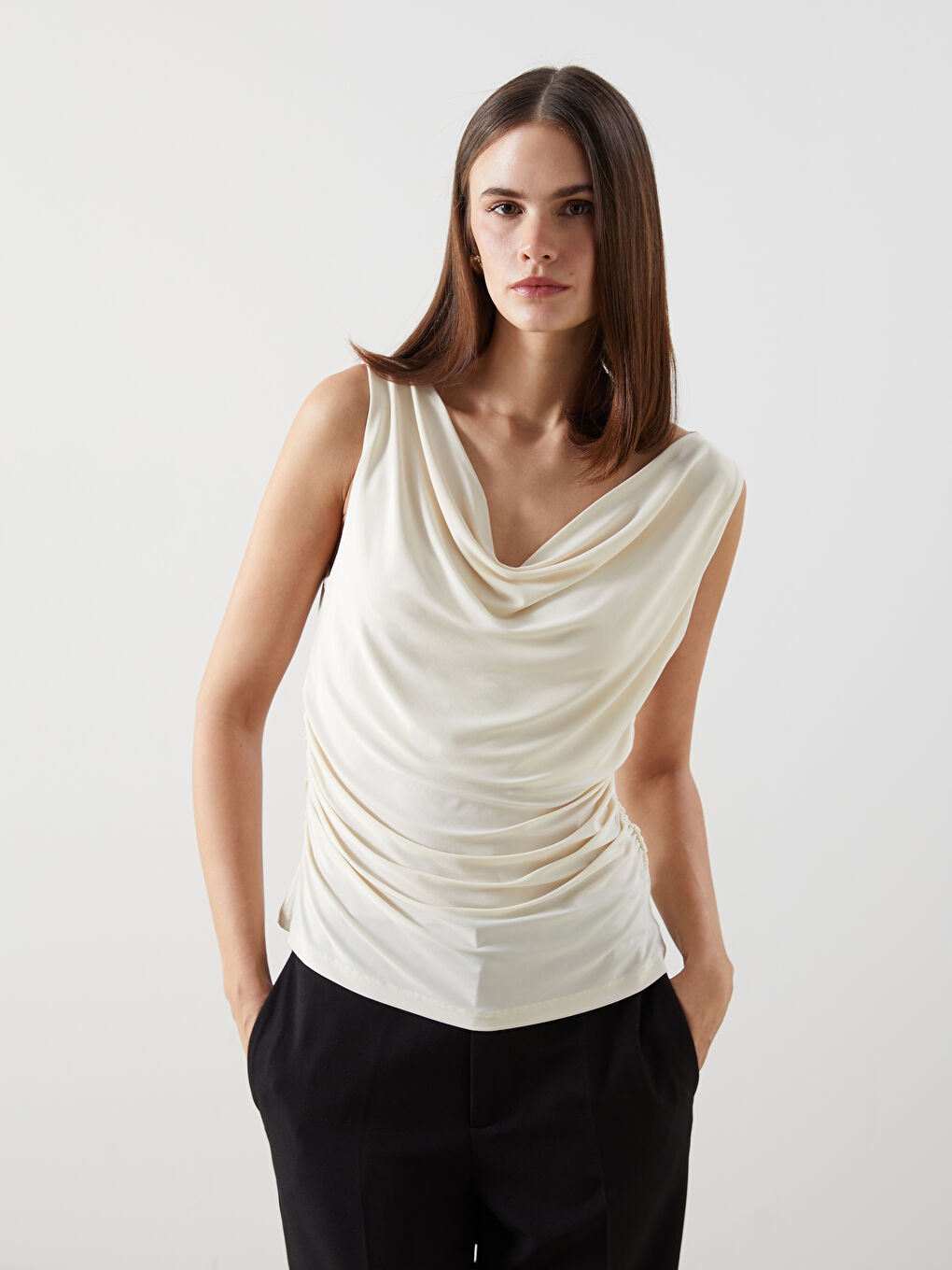 Flowy Collar Women's Blouse -S5NA47Z8-FDL