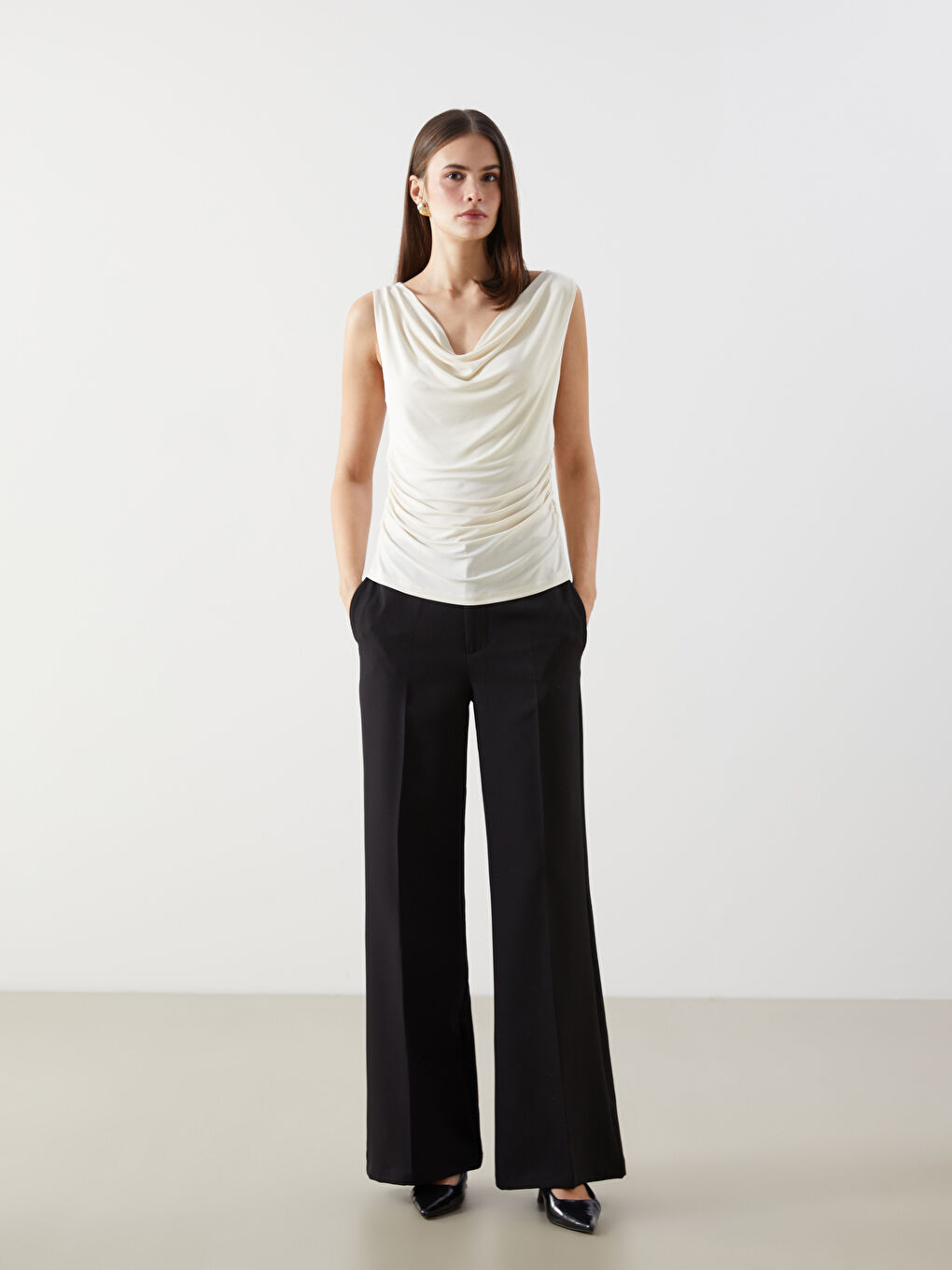 Flowy Collar Women's Blouse -S5NA47Z8-FDL