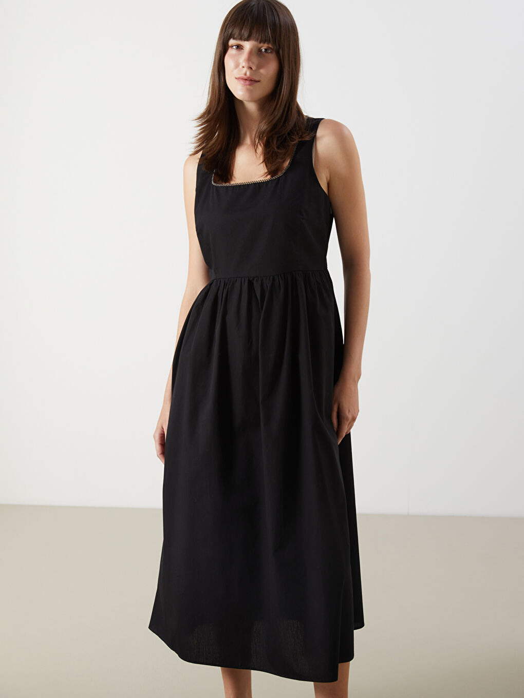 Square Collar Poplin Dress -S5NA52Z8-CVL