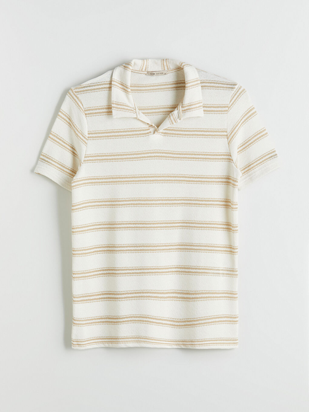 Polo Neck Striped Jersey Men's T-Shirt-4