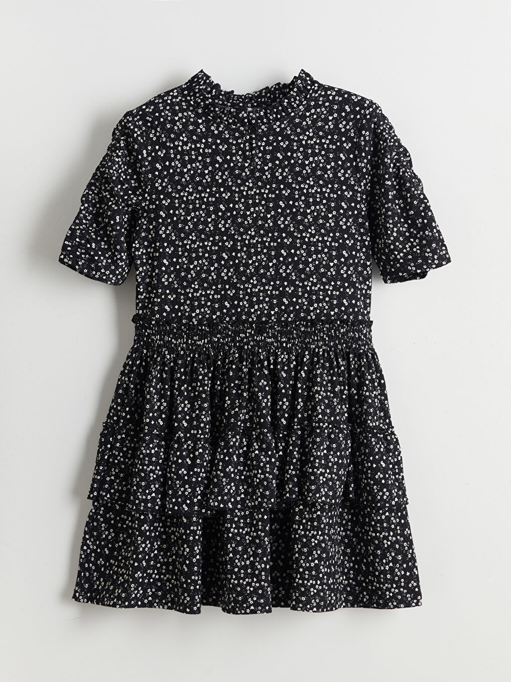 Crew Neck Floral Girl's Dress -S5NB01Z4-LQJ