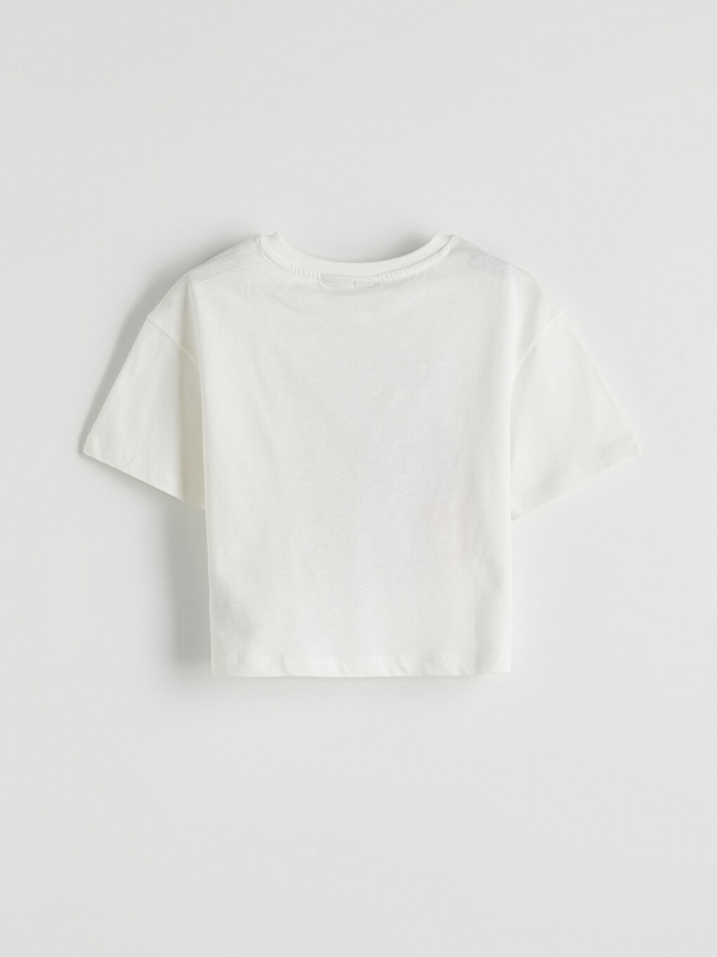 қыздарға арналған дөңгелек жағалы тігісті және періште принтті футболка мен спорт шалбар жинағы-3