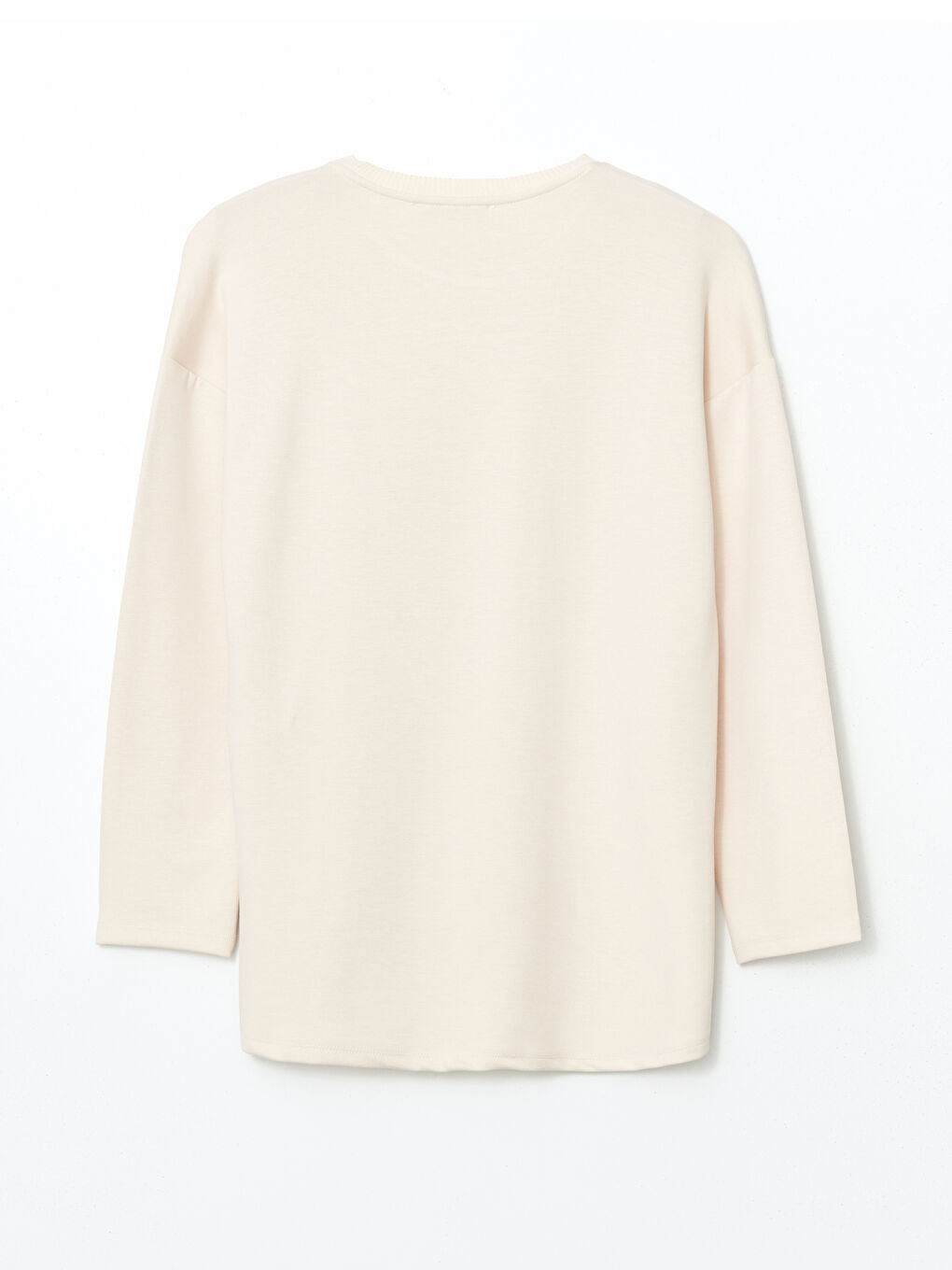 LCWAIKIKI Classic Bej Baskılı Oversize Kadın Sweatshirt Tunik - 5