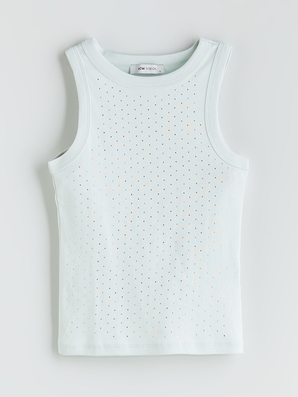 LCW Vision Crew Neck Rhinestone Embellished Women's Tank Top -S5NB24Z8-FSB