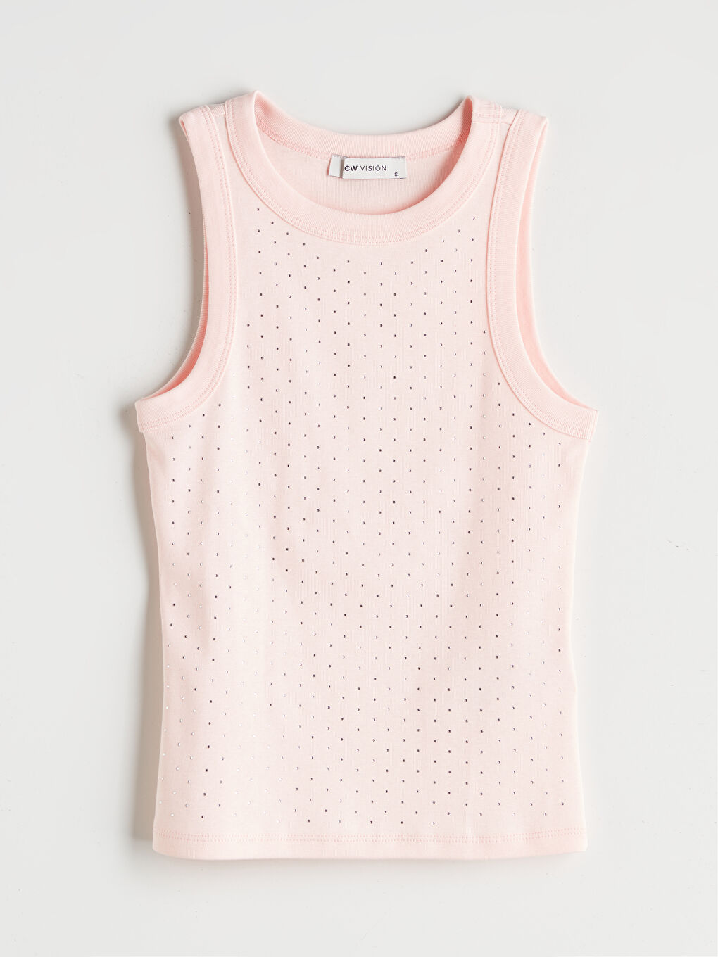 LCW Vision Crew Neck Rhinestone Embellished Women's Tank Top -S5NB24Z8-FUT