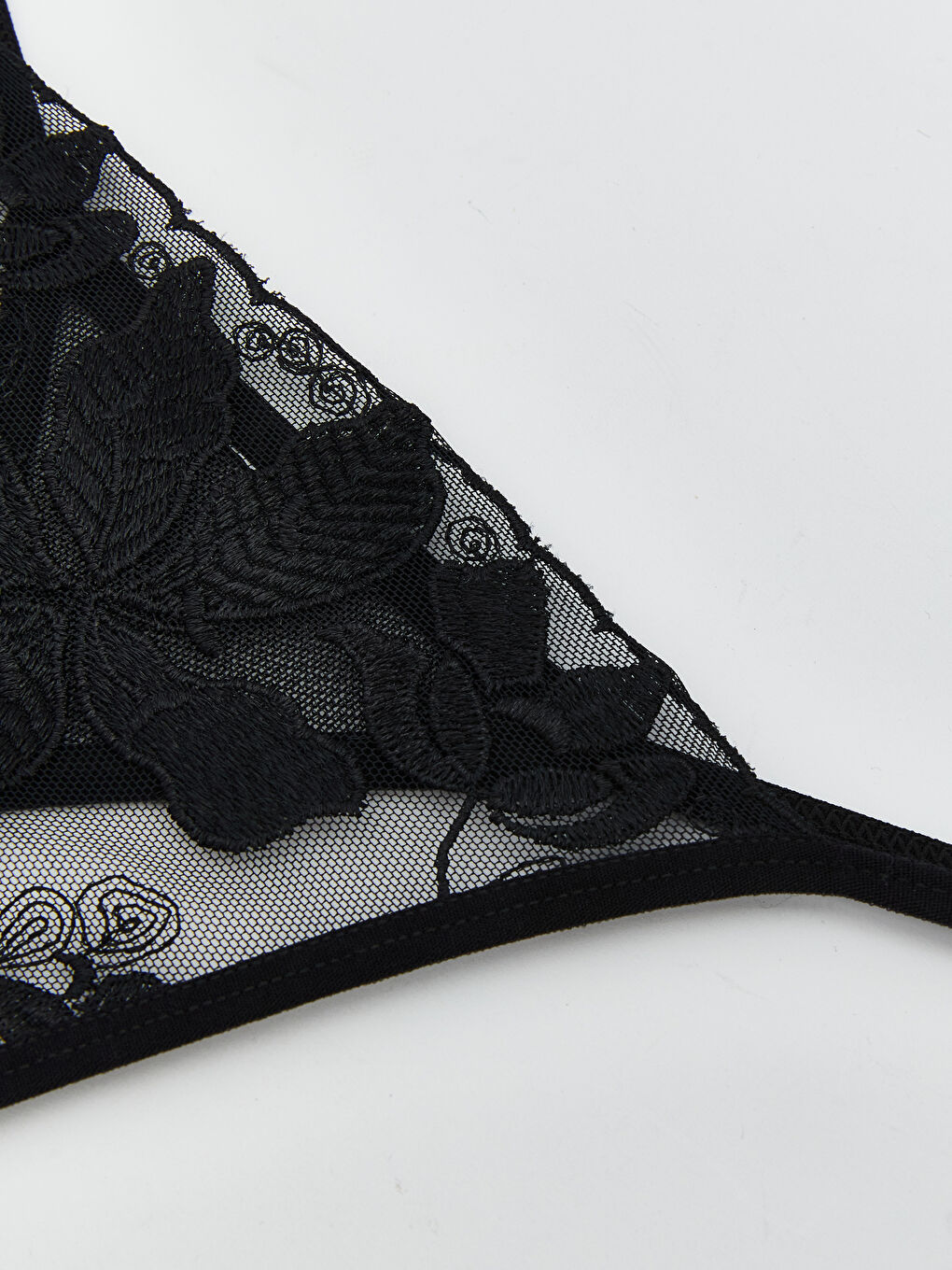 Siyah Dantelli Fantezi Tanga Külot-2