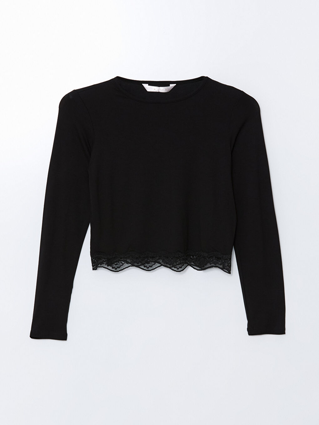 Siyah Bisiklet Yaka Dantel Detaylı Kadın Pijama Takımı-6