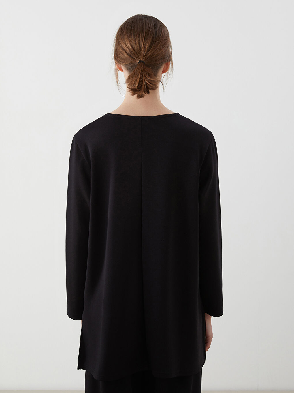 Siyah Bisiklet Yaka Kadın Tunik-3