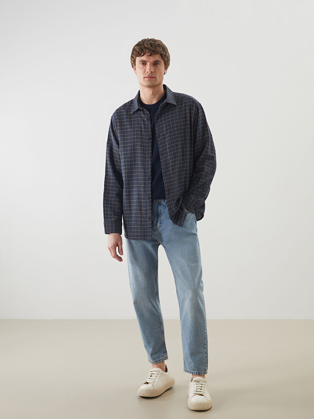 Comfortable Fit Long Sleeve Plaid Men's Shirt -S5NB59Z8-LN6