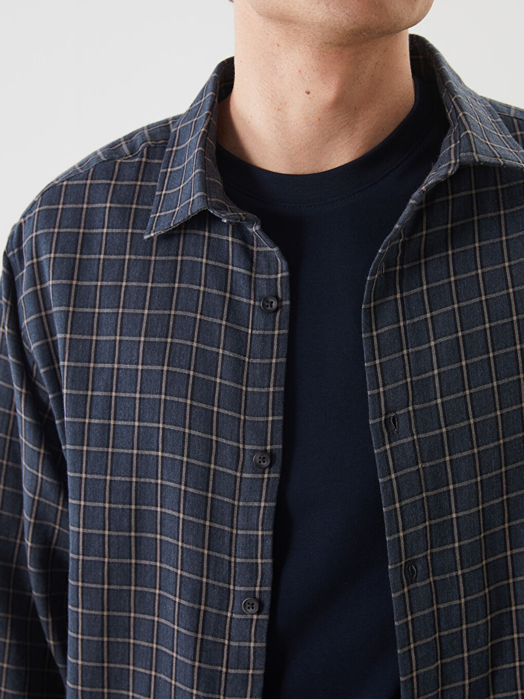 Comfortable Fit Long Sleeve Plaid Men's Shirt -S5NB59Z8-LN6