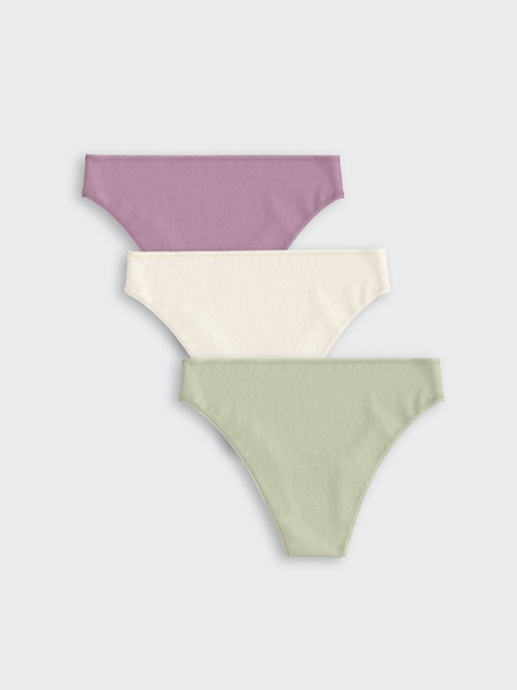 Lila Düz Brazilian Külot 3'lü-1