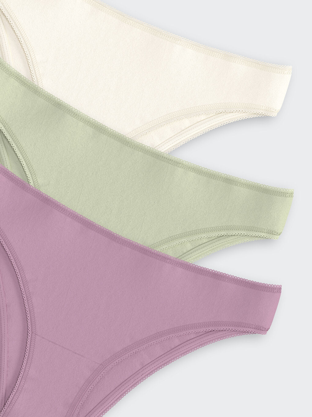 Lila Düz Brazilian Külot 3'lü-2