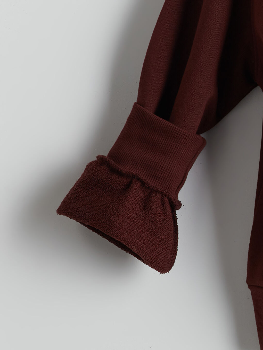 Bordo Bisiklet Yaka Kız Çocuk Sweatshirt-1