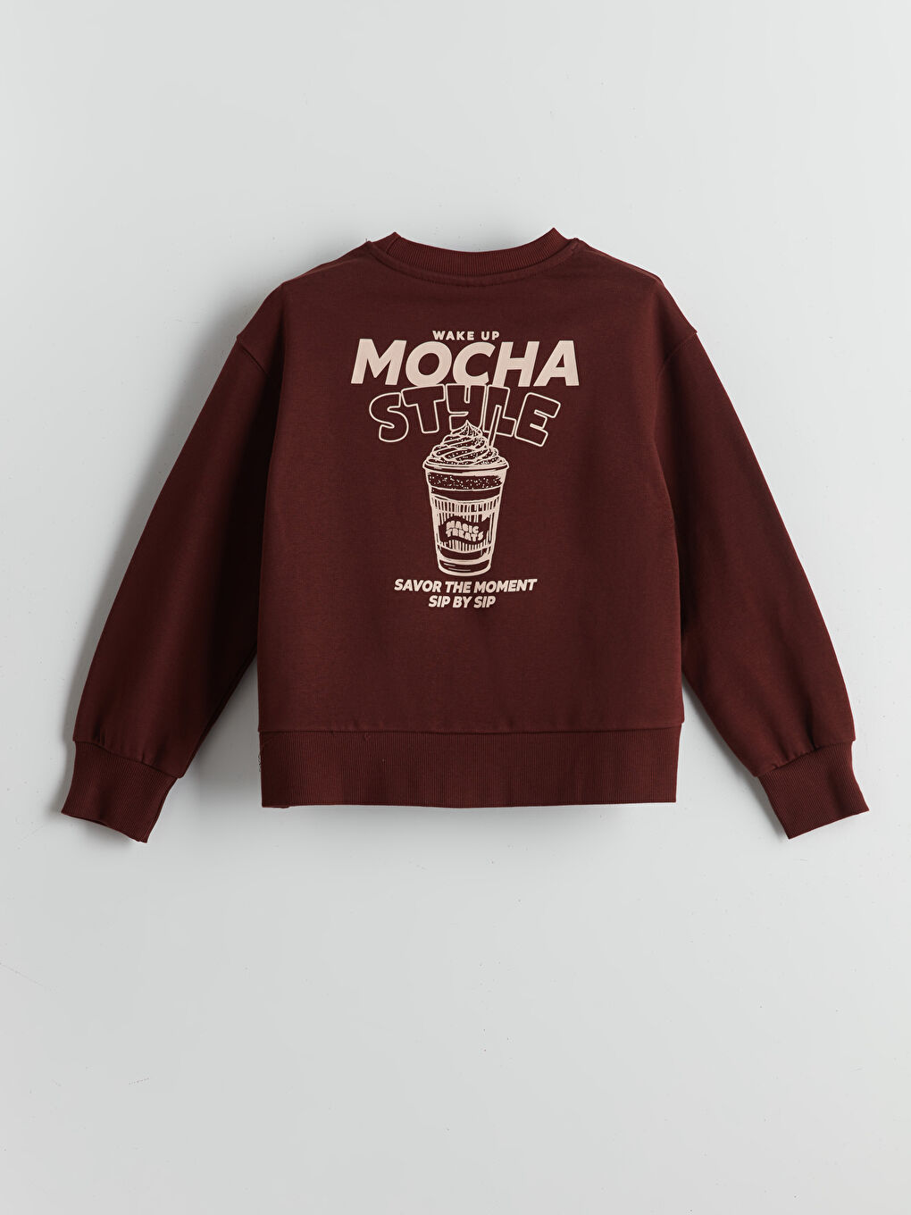 Bordo Bisiklet Yaka Kız Çocuk Sweatshirt-2