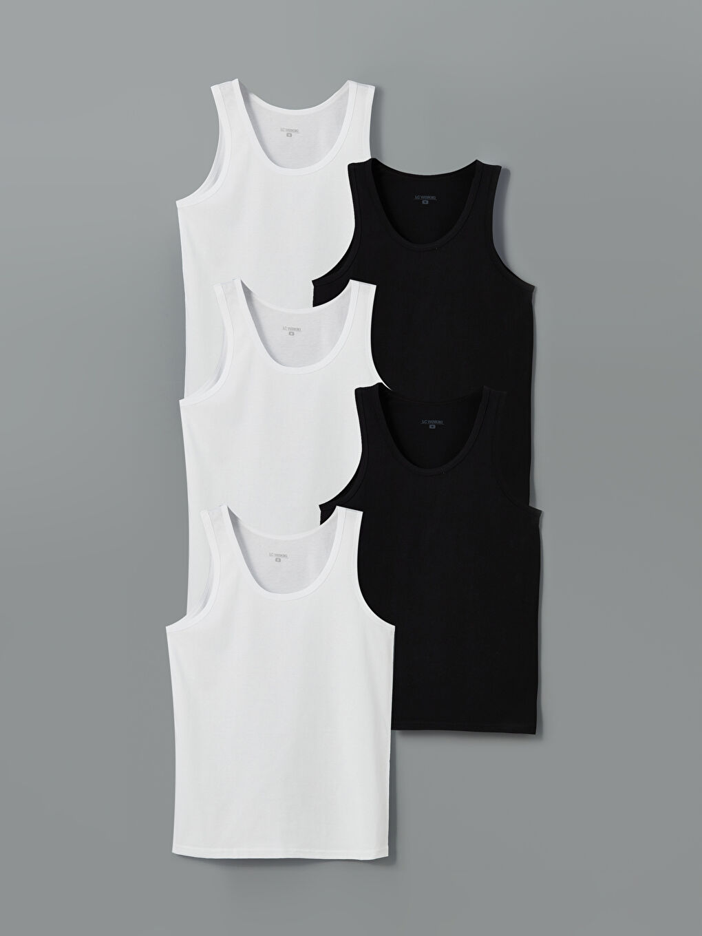 Beyaz U Yaka Penye Erkek Atlet 5'li-7