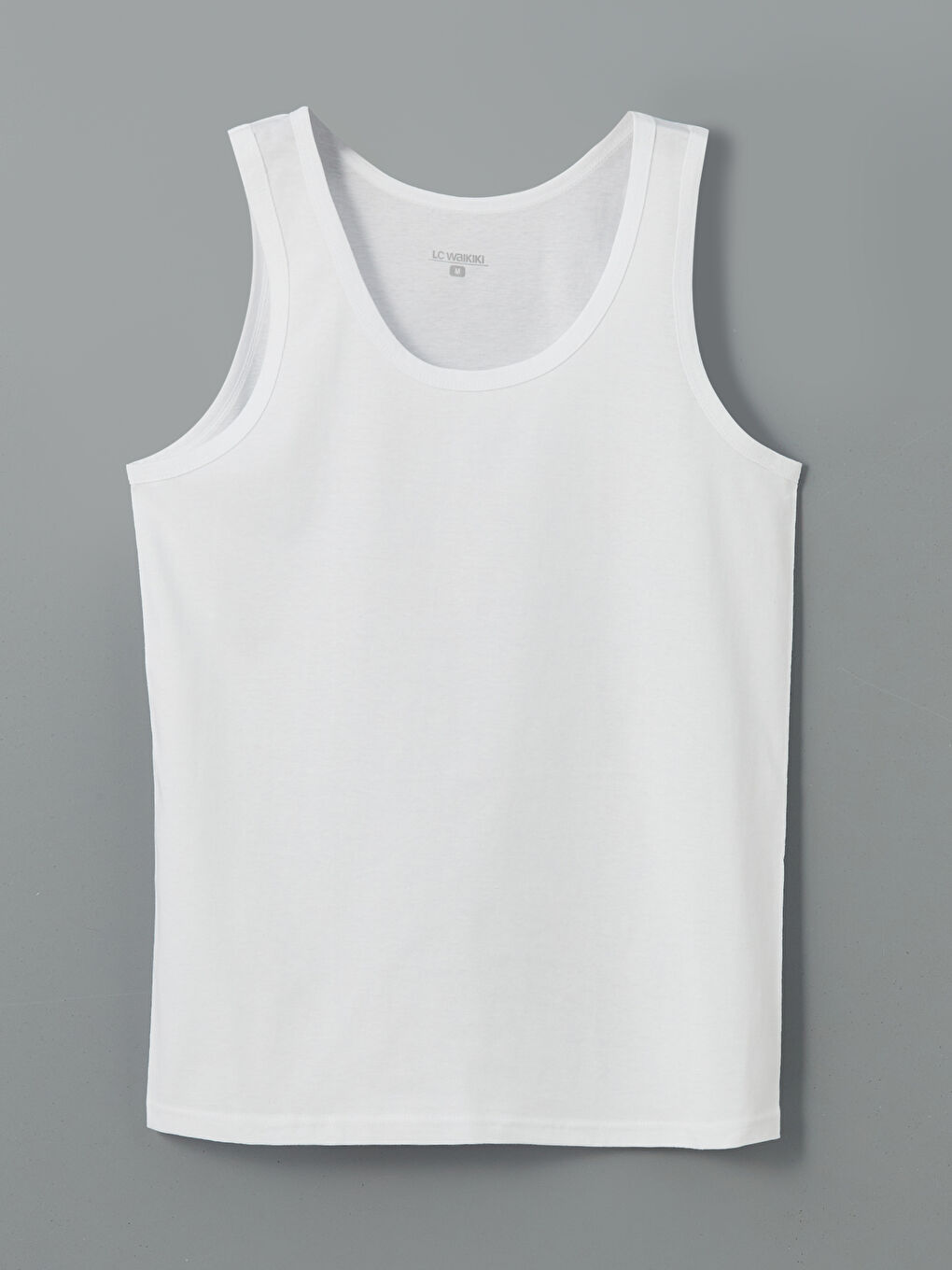 Beyaz U Yaka Penye Erkek Atlet 5'li-12