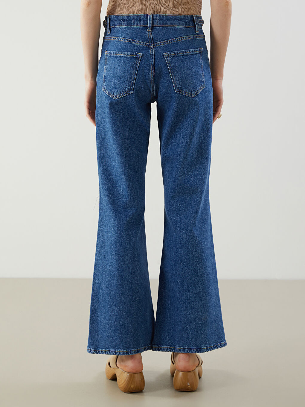 İndigo Flare Kadın Jean Pantolon-3