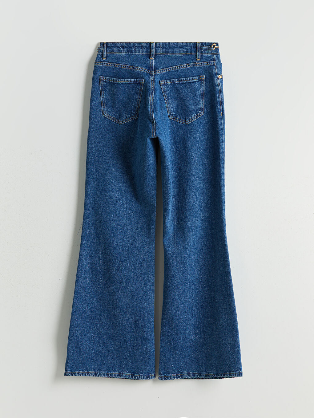 İndigo Flare Kadın Jean Pantolon-5