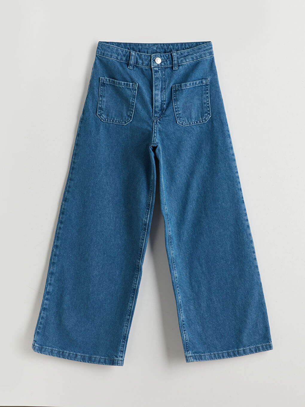 Girl's Jean Trousers with Adjustable Elastic Waist -S5NC39Z4-H45