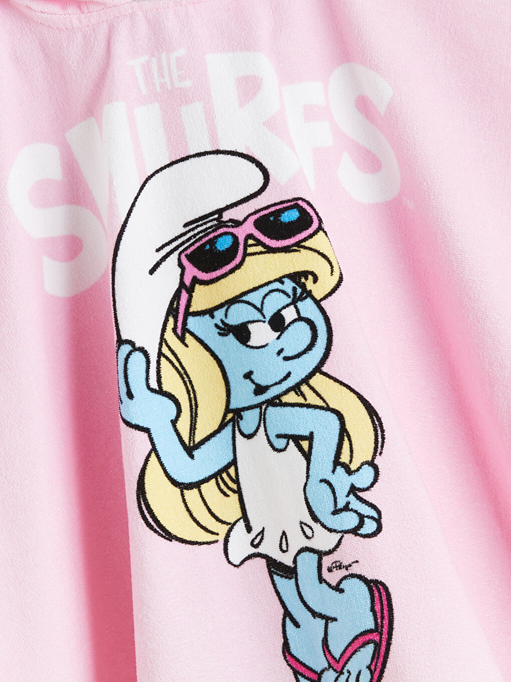 Smurfette Printed Girls' Poncho Beach Towel-1