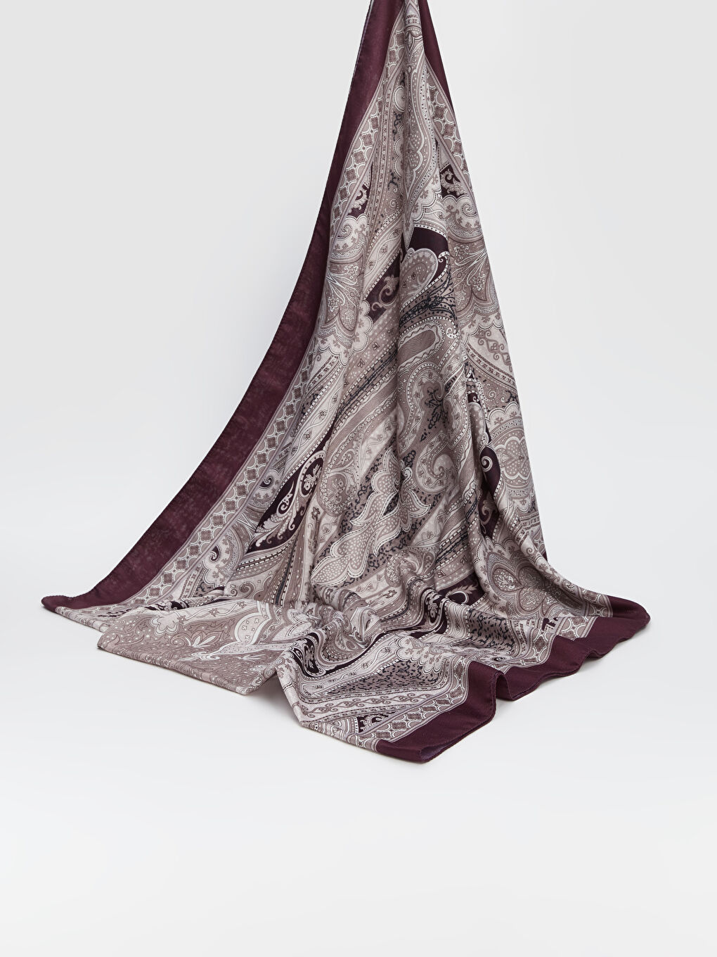 LCW Modest Bordo Desenli Kadın Şal