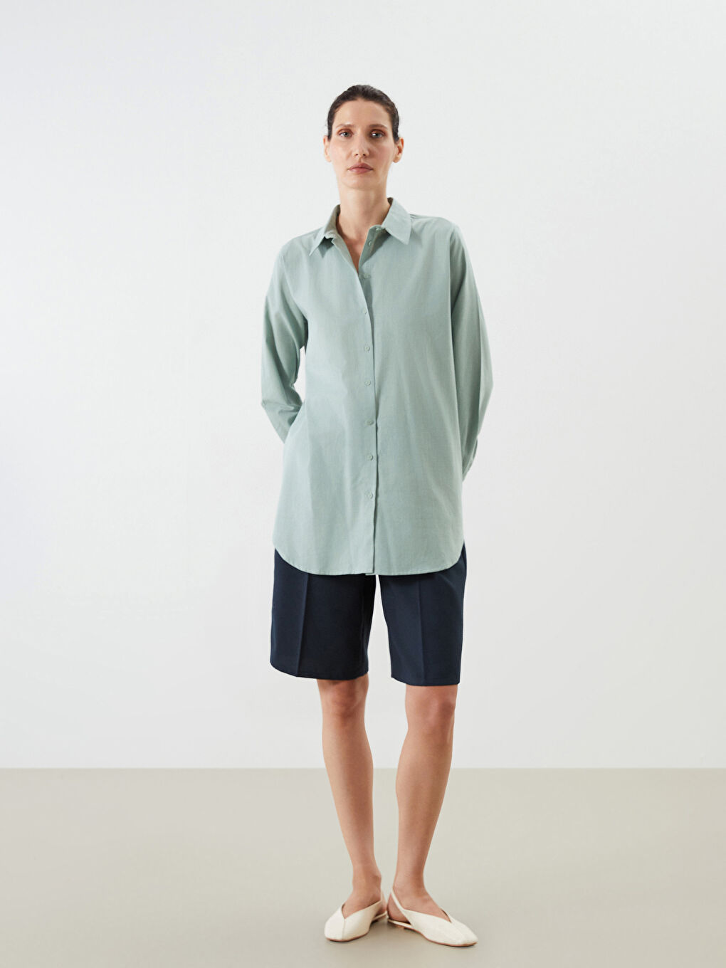 LCWAIKIKI Classic Regular Fit Women's Shirt Tunic -S5ND21Z8-GBN