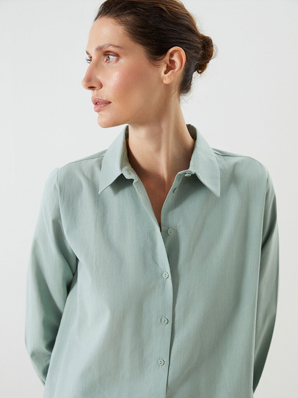 LCWAIKIKI Classic Regular Fit Women's Shirt Tunic -S5ND21Z8-GBN