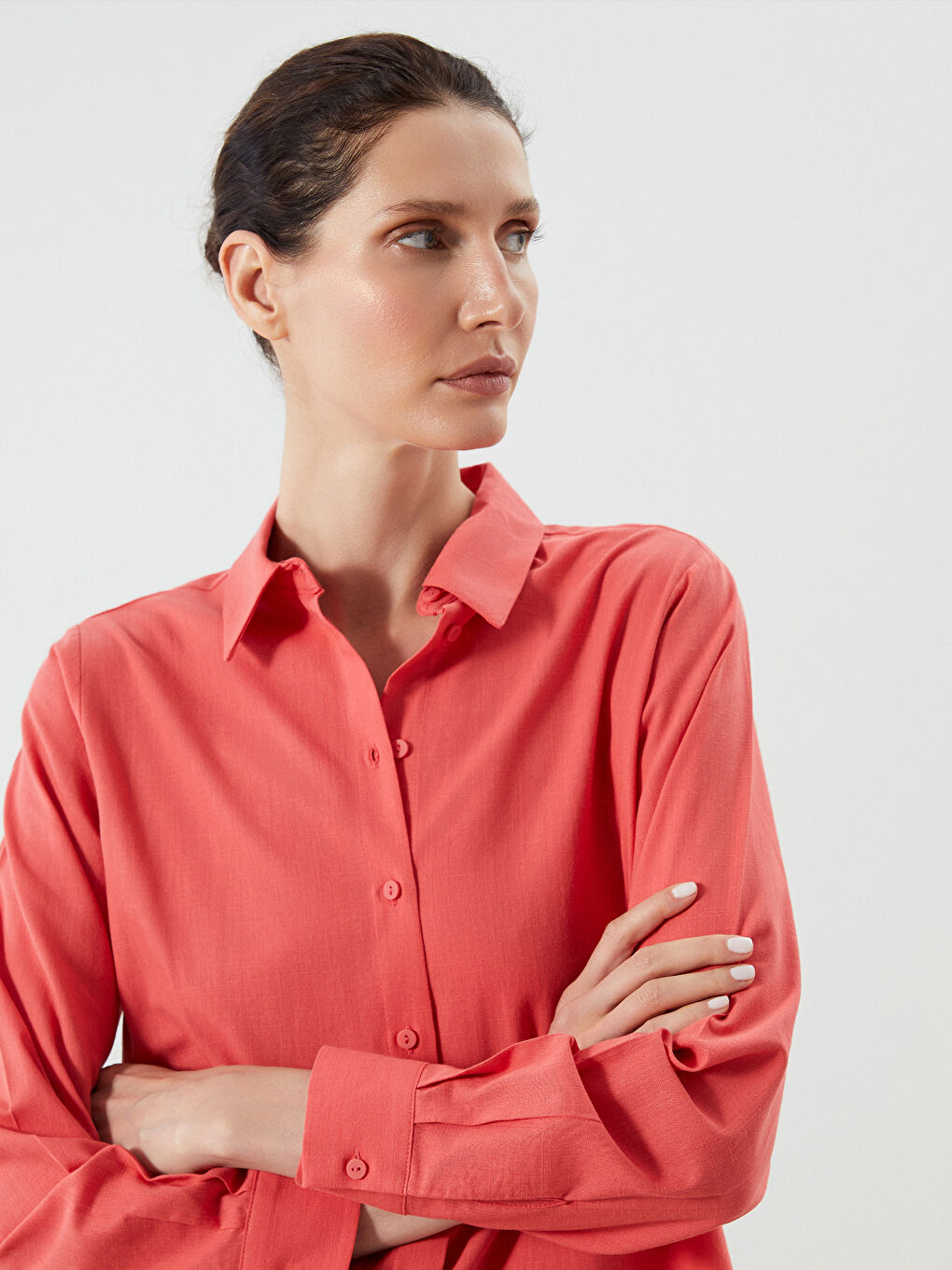 Kırmızı Regular Fit Kadın Gömlek Tunik-1