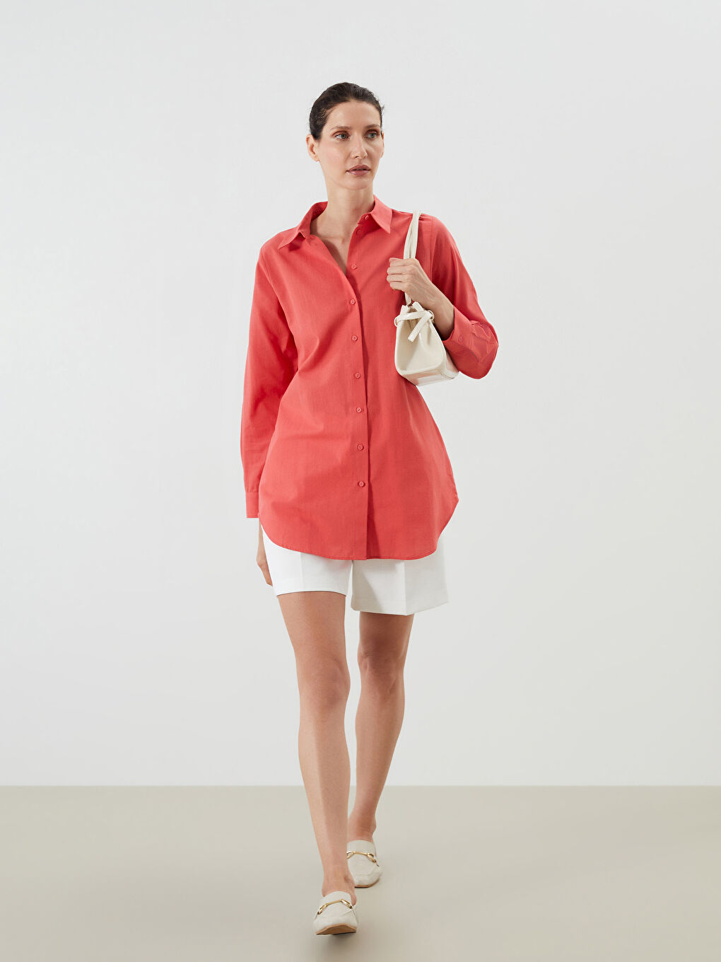 Kırmızı Regular Fit Kadın Gömlek Tunik-2