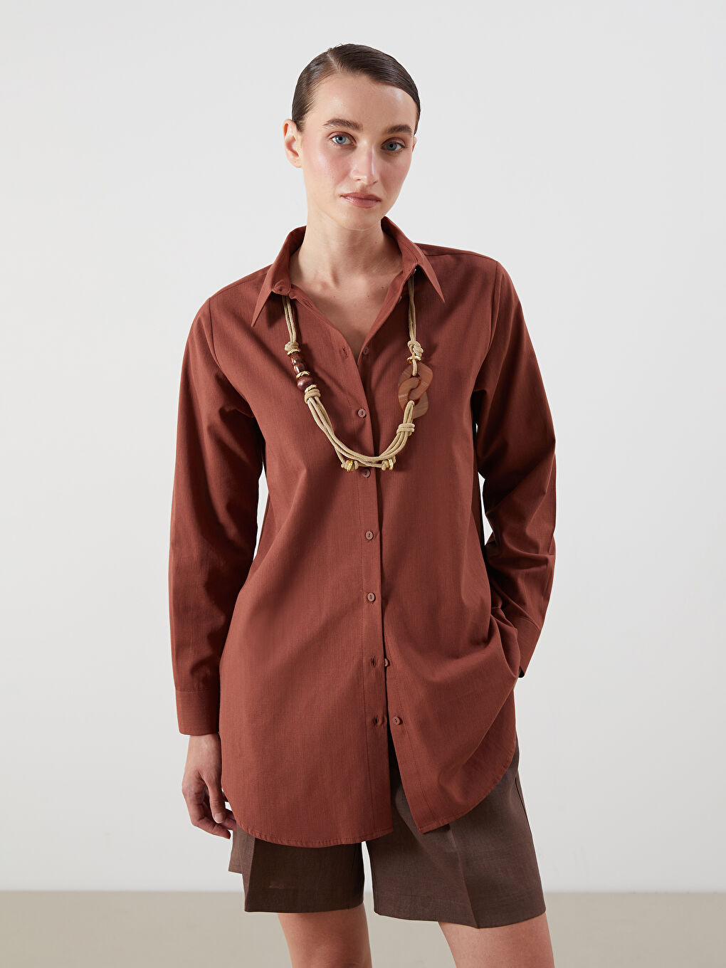LCWAIKIKI Classic Regular Fit Women's Shirt Tunic -S5ND21Z8-HHB