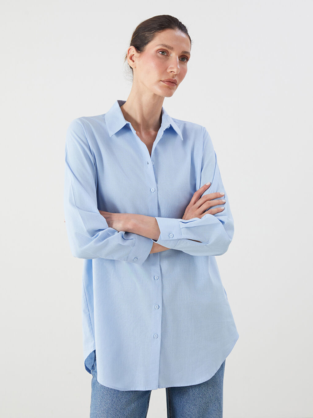 LCWAIKIKI Classic Regular Fit Women's Shirt Tunic -S5ND21Z8-QWQ