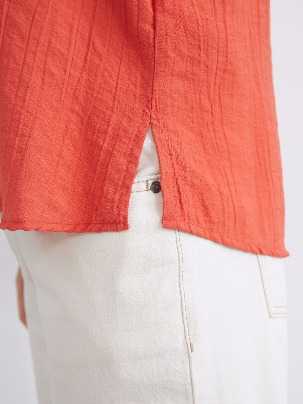 Kırmızı Müslin Kadın Gömlek-2