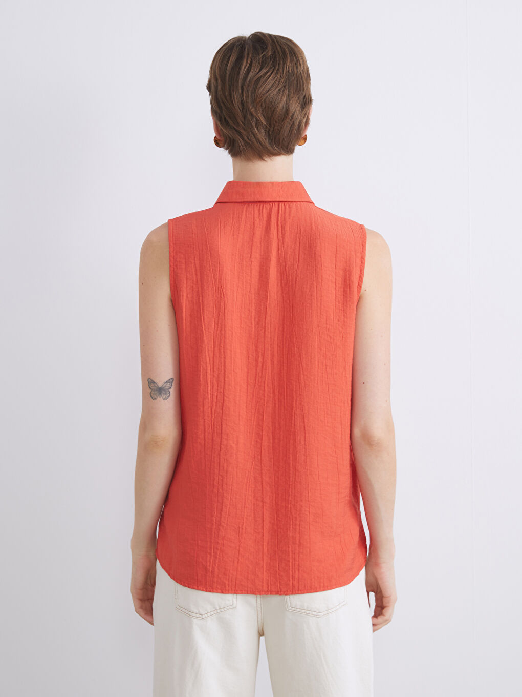 Kırmızı Müslin Kadın Gömlek-3