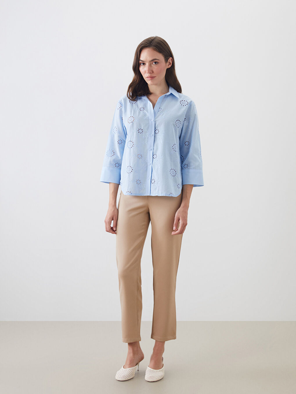 LCWAIKIKI Classic Woman BLUE Shirt -S5ND43Z8-CTD