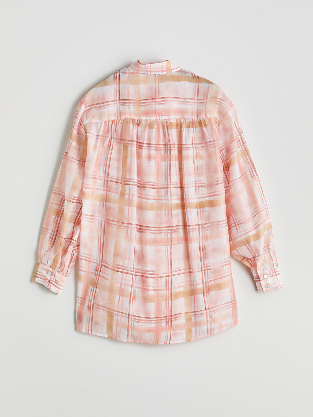 Plaid Oversize Women's Shirt Tunic -S5NE01Z8-LNQ