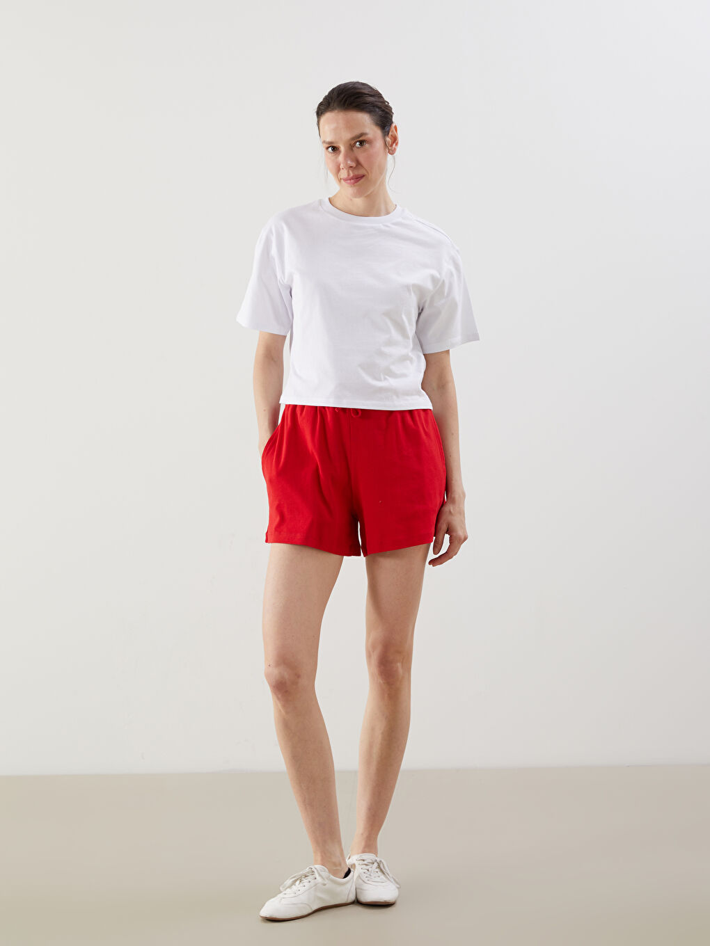 Women's Elastic Waist Shorts -S5NE18Z8-ST7