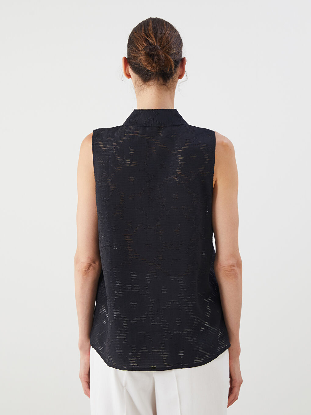 Siyah Desenli Kadın Gömlek-3