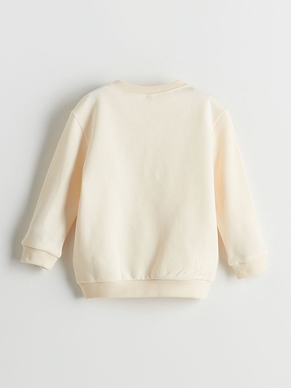 Ekru Bisiklet Yaka Erkek Çocuk Sweatshirt-1