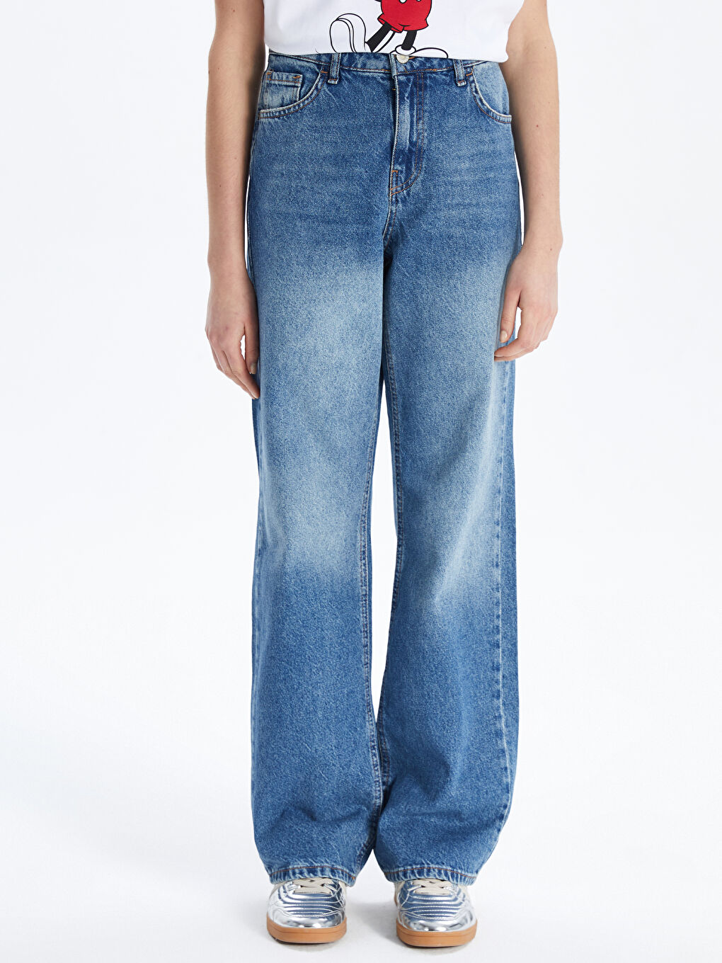 İndigo Straight Fit Kadın Jean Pantolon-1