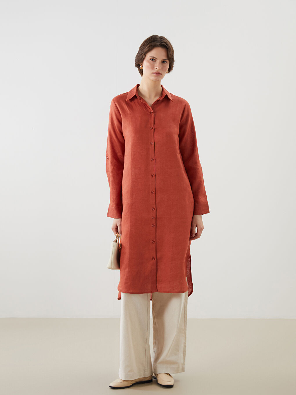Linen Women's Shirt Tunic -S5NF52Z8-GKA