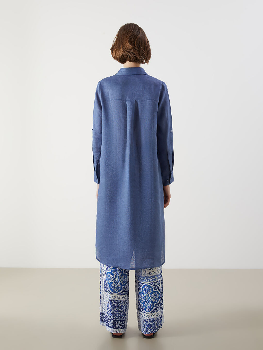 Linen Women's Shirt Tunic -S5NF52Z8-HEU