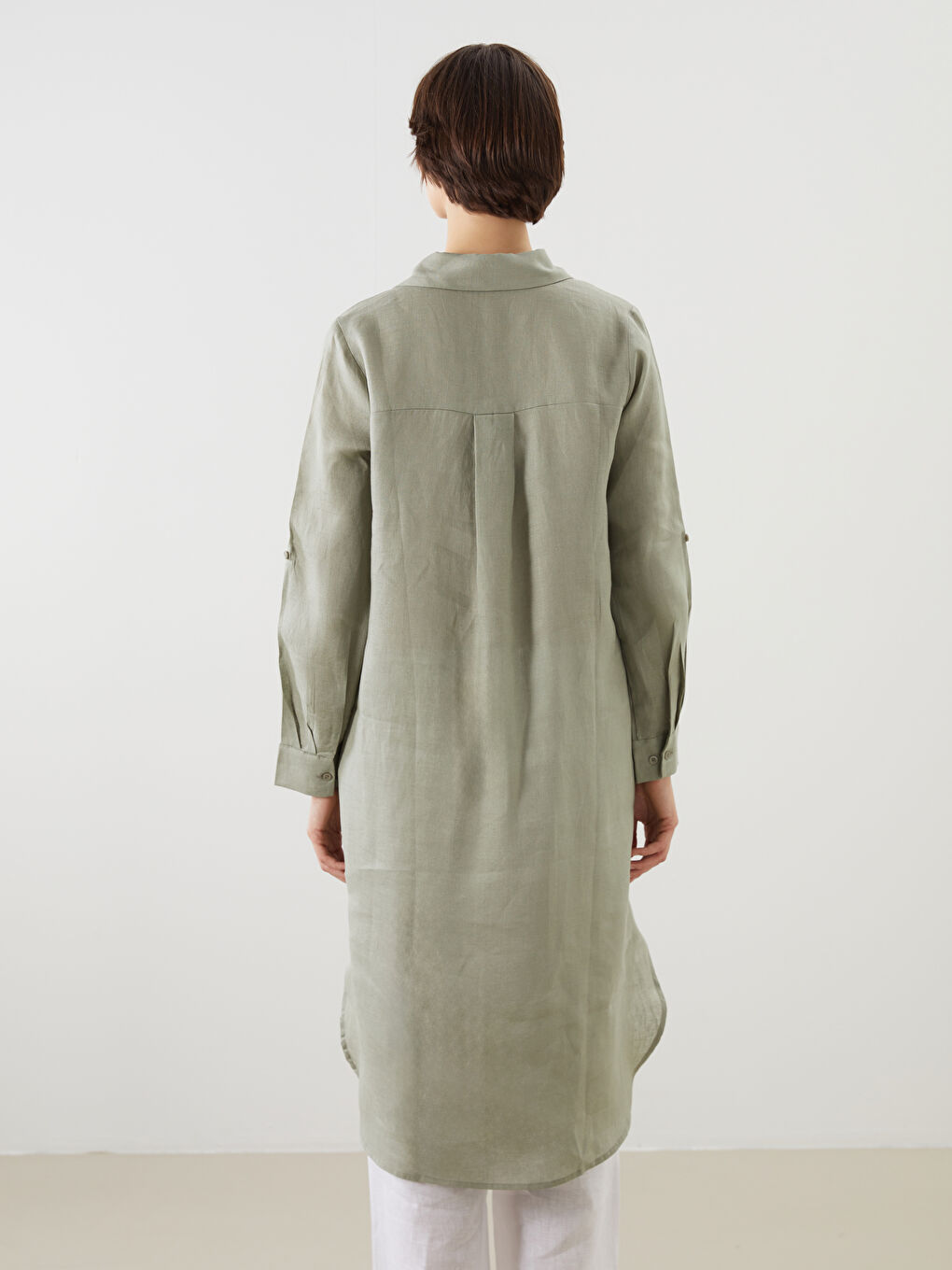 Linen Women's Shirt Tunic -S5NF52Z8-YGN