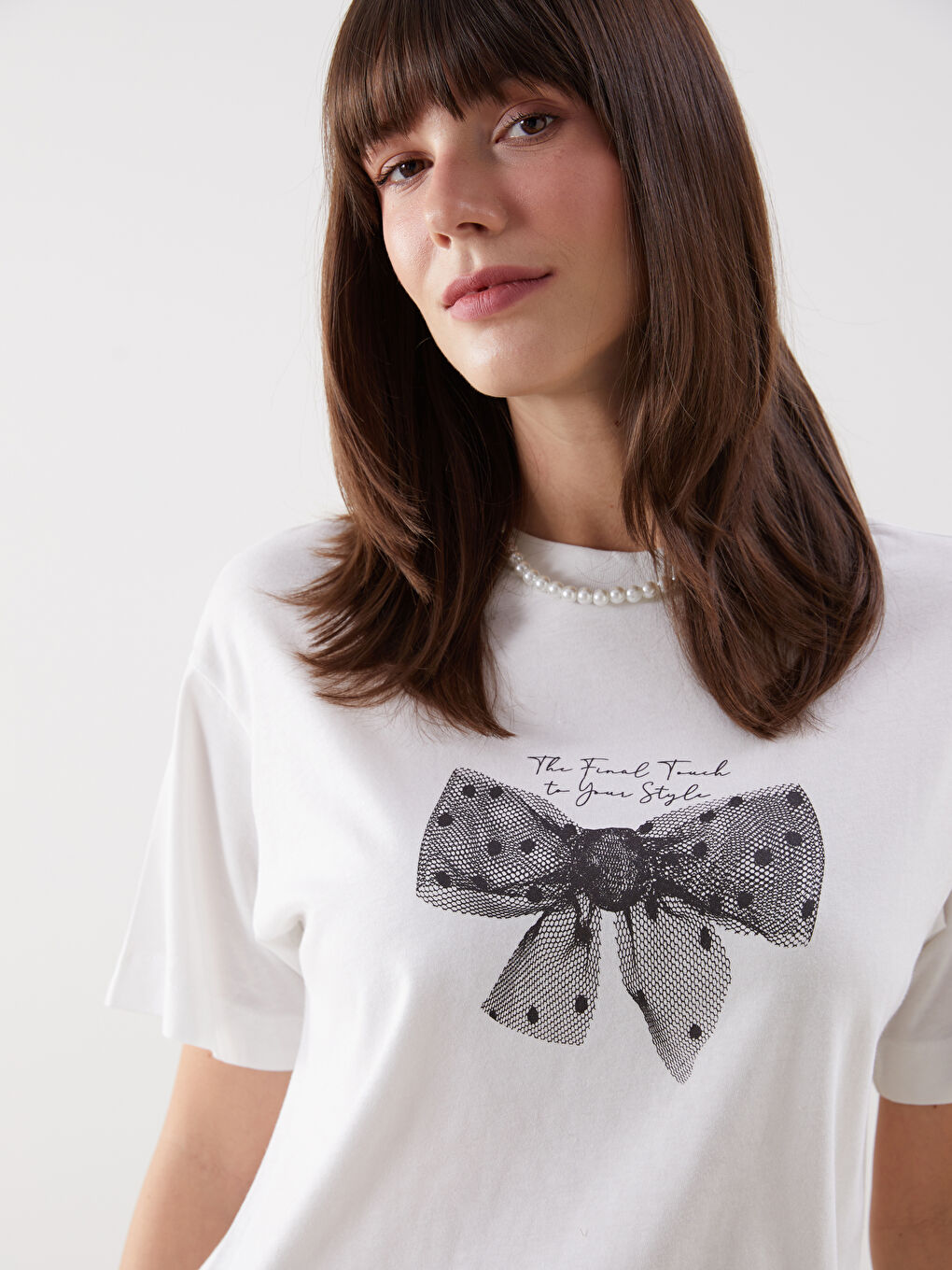 Crew Neck Printed Women's T-shirt -S5NF76Z8-R9J